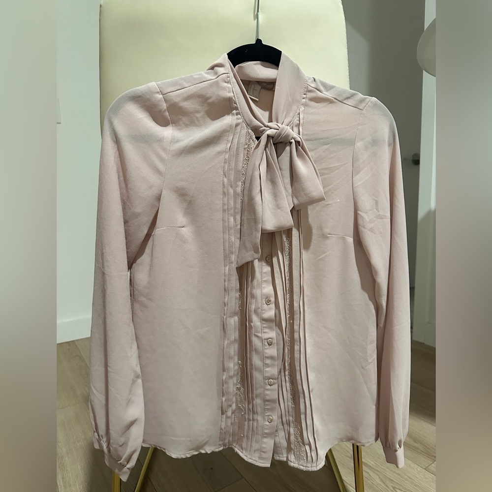 Forever 21 Pink Tie Blouse